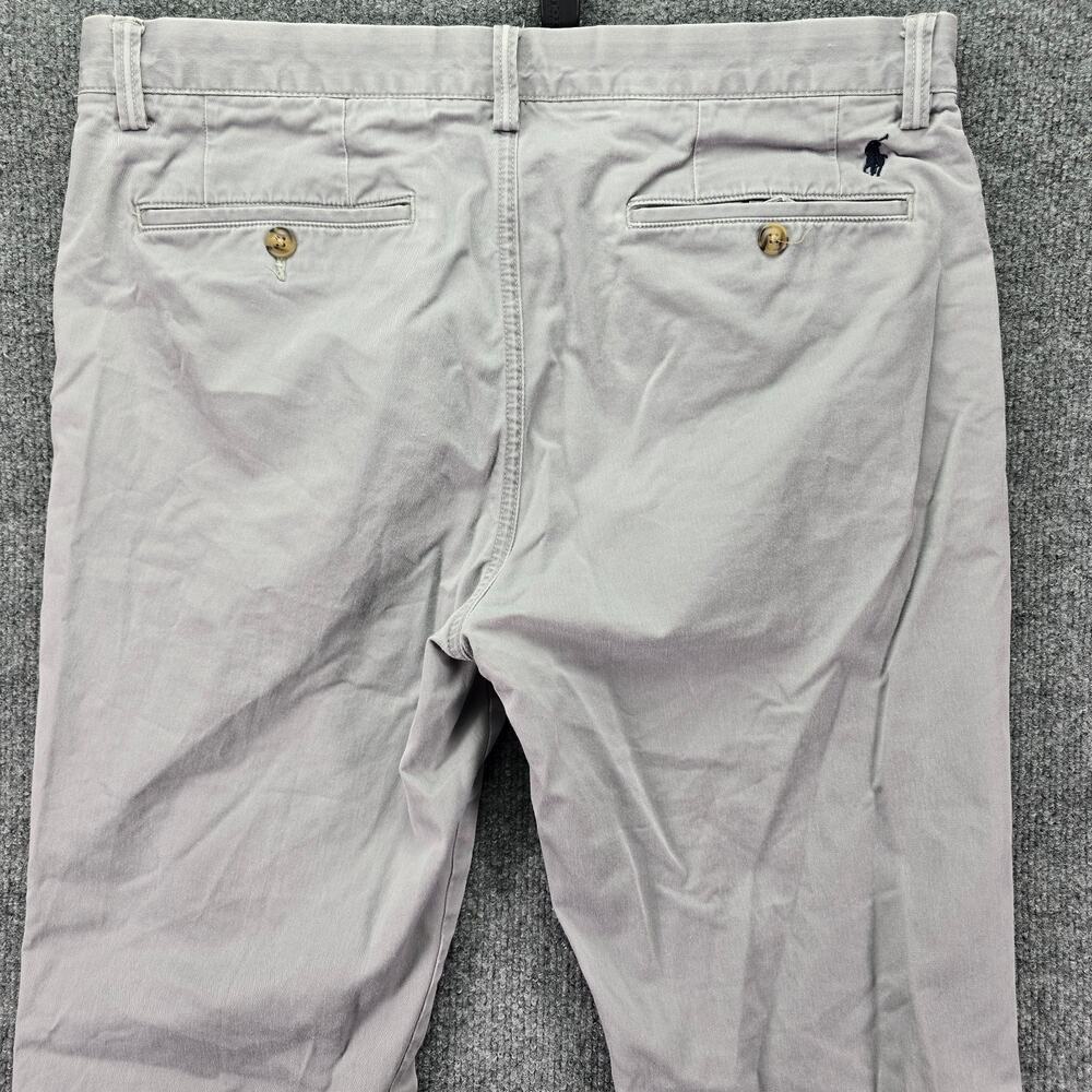 Polo Ralph Lauren Pants Mens 34x34 Light Gray Stretch Straight Fit Chinos Pony - Picture 4 of 9